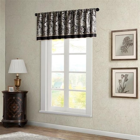 Madison Park MP41-1606 Aubrey Jacquard Window Valance; Black